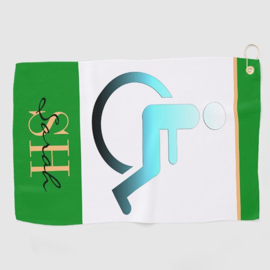 Gehandicapte symbolen en monogrammen / Golfhanddoe Golfhanddoek (Horizontaal)