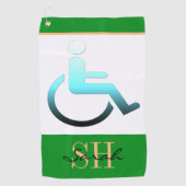 Gehandicapte symbolen en monogrammen / Golfhanddoe Golfhanddoek (Voorkant)