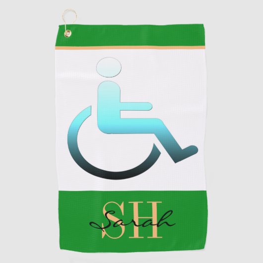 Gehandicapte symbolen en monogrammen / Golfhanddoe Golfhanddoek (Voorkant)
