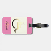 Gehandicapte symbolen en monogrammen/roze Bagagela Bagagelabel (Achterkant horizontaal)