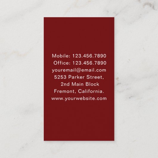 Gehandicapte thuiszorg Verpleegster Rode Hart Visitekaartje (Achterkant)