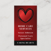 Gehandicapte thuiszorg Verpleegster Rode Hart Visitekaartje (Voorkant)