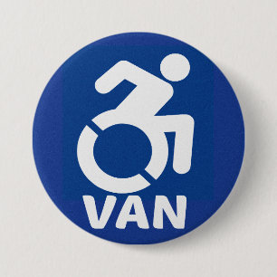 Gehandicapte Van Modern Ronde Button 7,6 Cm