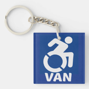Gehandicapte Van Modern Sleutelhanger
