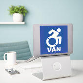 Gehandicapte Van Modern Sticker (Laptop op bureau)
