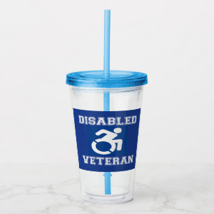 Gehandicapte veteraan acryl drinkbeker