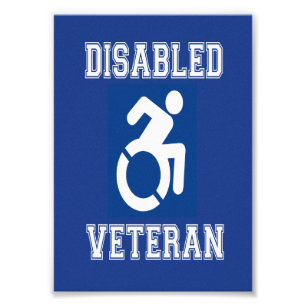 Gehandicapte veteraan foto afdruk