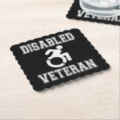 Gehandicapte veteraan kartonnen onderzetters (Gebogen)