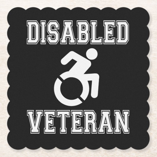 Gehandicapte veteraan kartonnen onderzetters (Voorkant)
