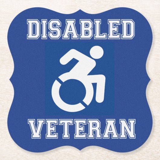 Gehandicapte veteraan kartonnen onderzetters (Voorkant)
