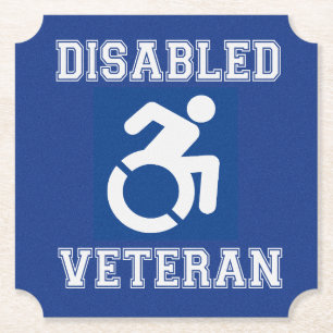 Gehandicapte veteraan kartonnen onderzetters