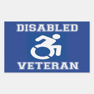 Gehandicapte veteraan rechthoekige sticker