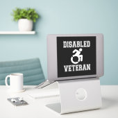 Gehandicapte veteraan sticker (Laptop op bureau)
