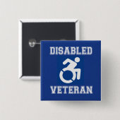 Gehandicapte veteraan vierkante button 5,1 cm (Voorkant /achterkant)
