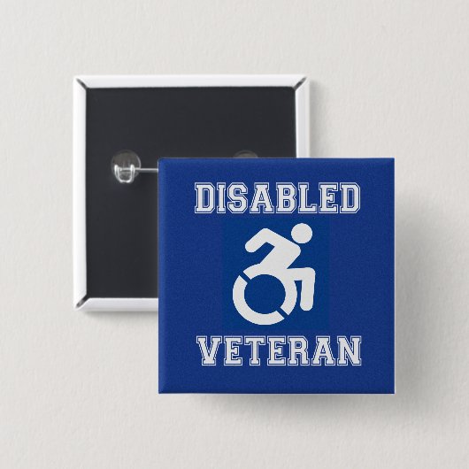 Gehandicapte veteraan vierkante button 5,1 cm (Voorkant /achterkant)