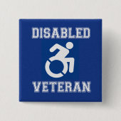 Gehandicapte veteraan vierkante button 5,1 cm (Voorkant)