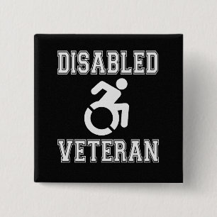Gehandicapte veteraan vierkante button 5,1 cm