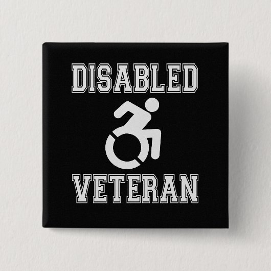 Gehandicapte veteraan vierkante button 5,1 cm (Voorkant)