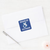 Gehandicapte veteraan vierkante sticker (Envelop)