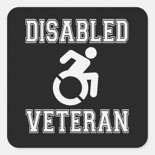 Gehandicapte veteraan vierkante sticker (Voorkant)