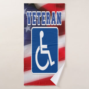 Gehandicapte Veteran USA Badhanddoek