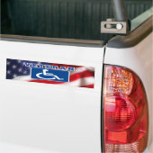 Gehandicapte Veteran USA Bumpersticker (Op Truck)