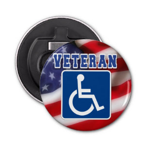 Gehandicapte Veteran USA Button Flesopener