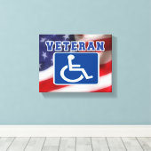 Gehandicapte Veteran USA Canvas Afdruk (Insitu (Houten vloer))