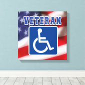 Gehandicapte Veteran USA Canvas Afdruk (Insitu (Houten vloer))