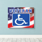Gehandicapte Veteran USA Canvas Afdruk (Insitu (Houten vloer))