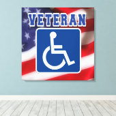 Gehandicapte Veteran USA Canvas Afdruk (Insitu (Houten vloer))
