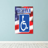 Gehandicapte Veteran USA Canvas Afdruk (Insitu (Houten vloer))