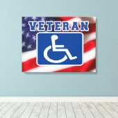 Gehandicapte Veteran USA Canvas Afdruk (Insitu (Houten vloer))