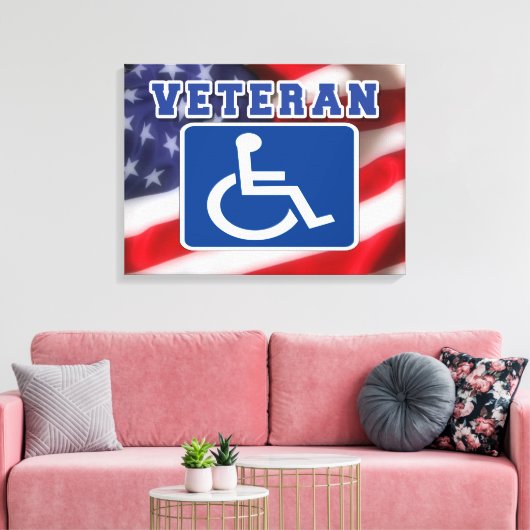 Gehandicapte Veteran USA Canvas Afdruk (Insitu (Woonkamer))