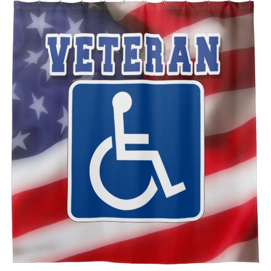 Gehandicapte Veteran USA Douchegordijn (Voorkant)