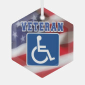 Gehandicapte Veteran USA Glas Ornament (Voorkant)
