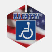 Gehandicapte Veteran USA Glas Ornament (Achterkant)
