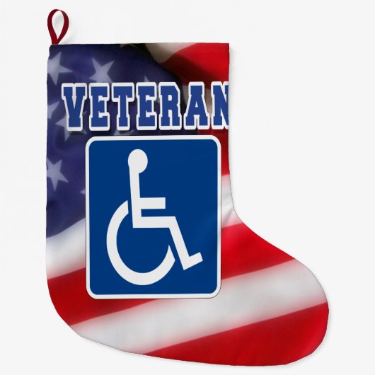 Gehandicapte Veteran USA Grote Kerstsok (Voorkant)