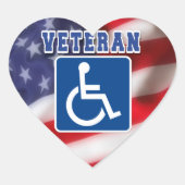Gehandicapte Veteran USA Hart Sticker (Voorkant)
