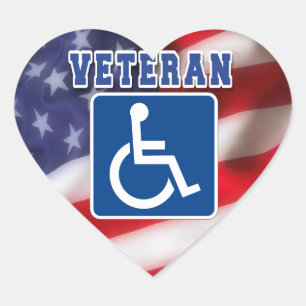 Gehandicapte Veteran USA Hart Sticker