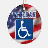 Gehandicapte Veteran USA Keramisch Ornament (Links)