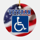 Gehandicapte Veteran USA Keramisch Ornament (Achterkant)