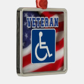 Gehandicapte Veteran USA Metalen Ornament (Rechts)