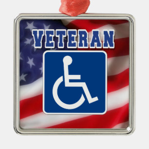 Gehandicapte Veteran USA Metalen Ornament