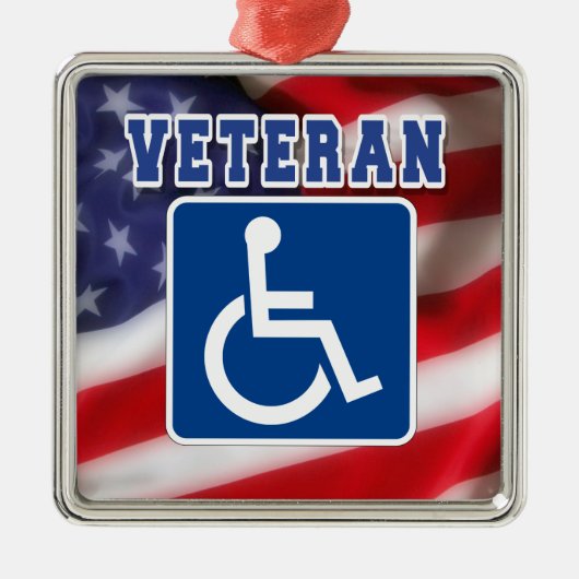 Gehandicapte Veteran USA Metalen Ornament (Voorkant)