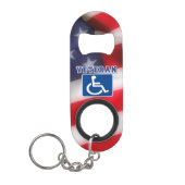 Gehandicapte Veteran USA Mini Flessenopener (Voorkant)