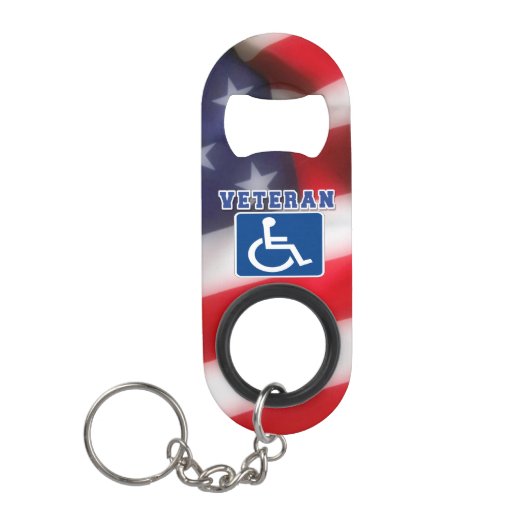 Gehandicapte Veteran USA Mini Flessenopener (Voorkant)