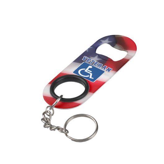Gehandicapte Veteran USA Mini Flessenopener (Achterkant Gekanteld)