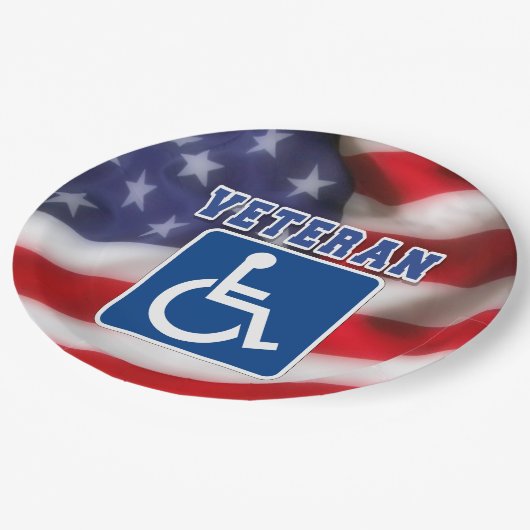 Gehandicapte Veteran USA Papieren Bordje (Gekanteld)