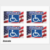 Gehandicapte Veteran USA Rechthoekige Sticker (Vel)